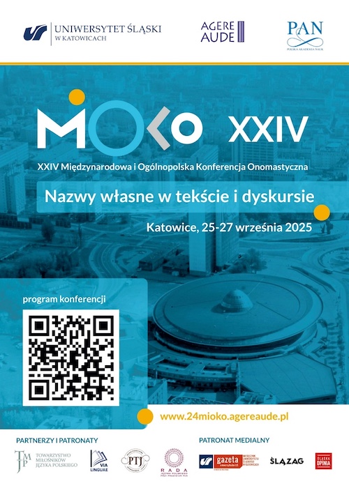 XXIV Międzynarodowa i Ogólnopolska Konferencja Onomastyczna (MiOKO)